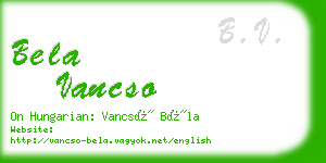 bela vancso business card